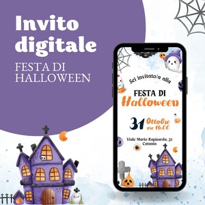 Invito HALLOWEEN digitale Festa Whatsapp a tema, 1 anno, 5 anni, 3, 2, primo compleanno.