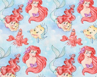 Disney Mała Syrenka Ariel Tkanina Disney Księżniczki Tkanina Bawełniana Tkanina z Kreskówek na Pół Jardu