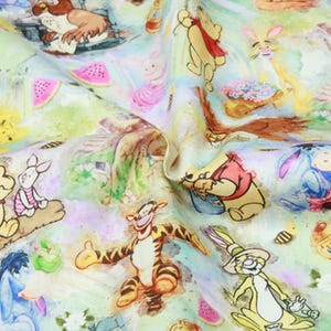 Disney Winnie the Pooh Fabric Pooh Bear Eeyore Tigger Piglet Fabric Cartoon Cotton Fabric By The Half Yard