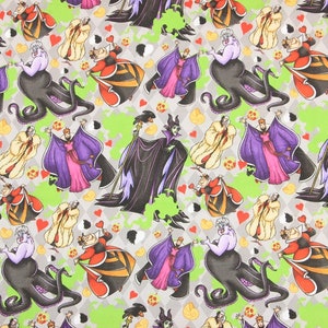Disney Villains Evil Queen Maleficent Fabric Anime Fabric Cartoon Cotton Fabric By The Half Yard