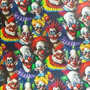 Halloween Fabric Horror Evil Clown Fabric Clown Horror Movie Fabric Gothic Fabric Cartoon Cotton Fabric By The Half Yard
