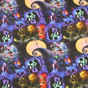 The Nightmare Before Christmas Fabric Cartoon Cotton Fabric By The Half Yard