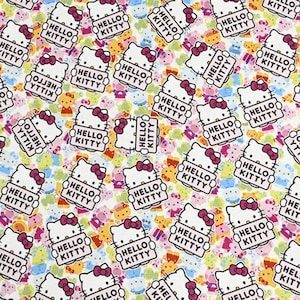 Hello Kitty Fabric Lucky Kitty Fabric Japanese Anime Fabric Cartoon Cotton Fabric By The Half Yard