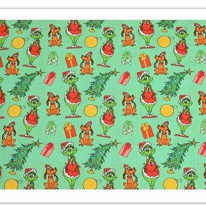 Vintage Christmas Fabric Cartoon Cotton Fabric By The Half Yard