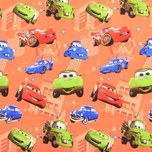 Cars Fabric Lightning McQueen Fabric Cartoon Cotton Fabric By The Half Yard
