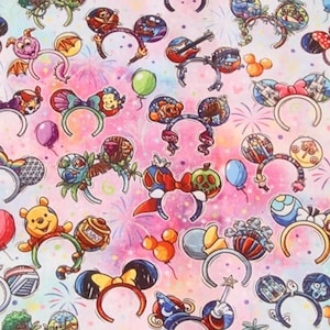 Mickey Minnie Mouse Fabric Headband Fabric Anime Fabric Cartoon Cotton Fabric By The Half Yard