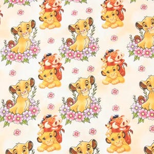 Tkanina z motywem króla lwa Lew Simba Mufasa Tkanina Anime Tkanina bawełniana z kreskówek na pół jarda