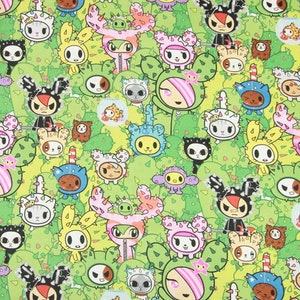 Tokidoki Fabric Unicorn Cactus Donutella Fabric Cartoon Cotton Fabric By The Half Yard