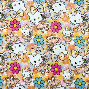 Hello Kitty Fabric Lucky Kitty Fabric Japanese Anime Fabric Cartoon Cotton Fabric By The Half Yard