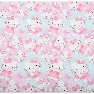 Hello Kitty Fabric Lucky Kitty Fabric Japanese Anime Fabric Cartoon Cotton Fabric By The Half Yard