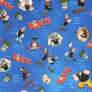 Popeye Fabric Cartoon Cotton Fabric By The Half Yard