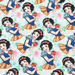 Snow White Fabric Cartoon Cotton Fabric By The Half Yard
