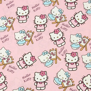 Hello Kitty Fabric Lucky Kitty Fabric Japanese Anime Fabric Cartoon Cotton Fabric By The Half Yard