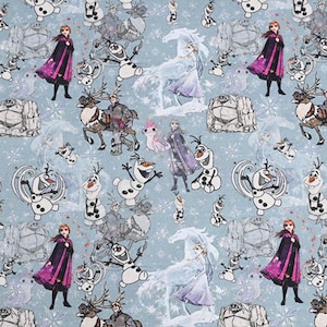 Frozen Disney Princess Fabric Elsa and Anna Fabric Cartoon Cotton Fabric By The Half Yard