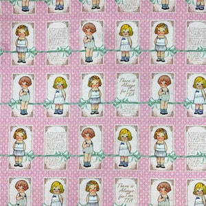 Vintage Doll Girl Fabric Paper Doll Fabric Anime Fabric Cartoon Cotton Fabric By The Half Yard