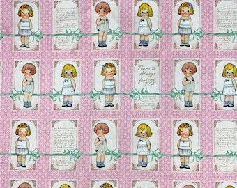 Vintage Doll Girl Fabric Paper Doll Fabric Anime Fabric Cartoon Cotton Fabric By The Half Yard