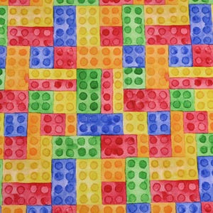 Children's Building Blocks Fabric Cartoon Cotton Fabric By The Half Yard