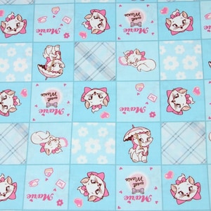 Marie Cat Fabric Aristocats Pink White-Furred Kitten Fabric Anime Fabric Cartoon Cotton Fabric By The Half Yard