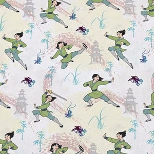 Disney Mulan Fabric Cartoon Cotton Fabric By The Half Yard