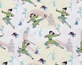 Disney Mulan Fabric Cartoon Cotton Fabric By The Half Yard