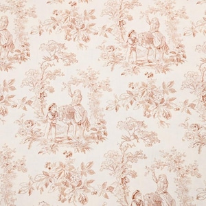 Tkanina Toile de Jouy Vintage francuska tkanina Toile Tkanina owocowa Tkanina bawełniana na pół jarda