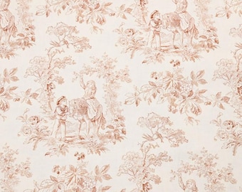 Toile de Jouy Fabric Vintage French Toile Fabric Fruit Fabric Cotton Fabric By The Half Yard