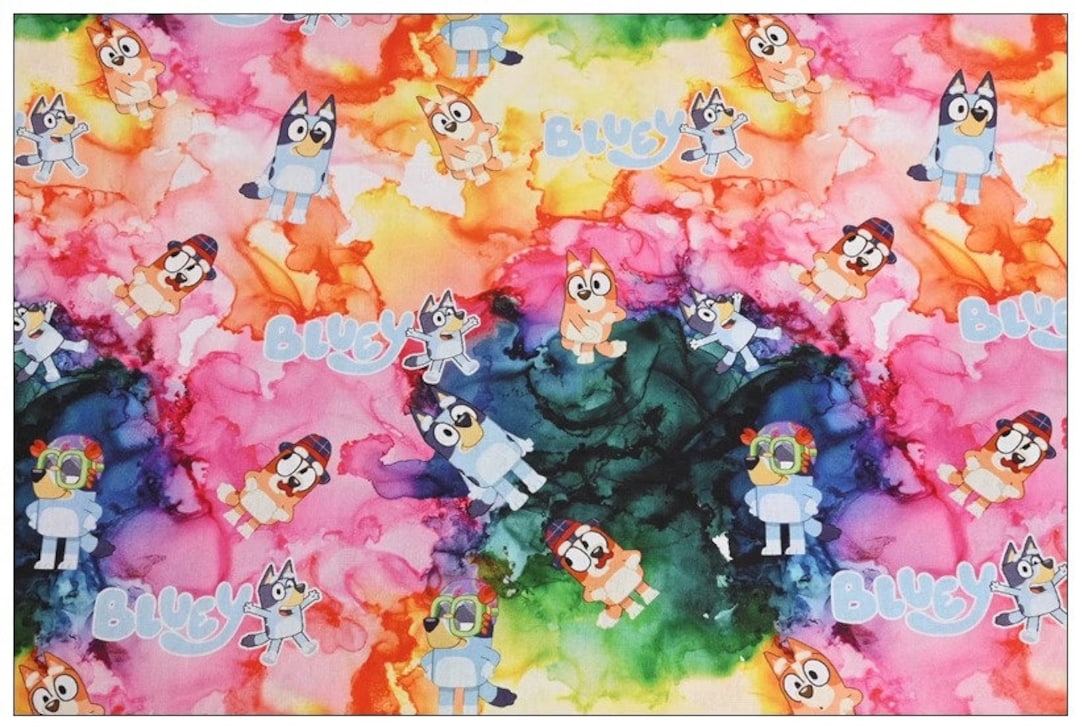 Bluey Fabric Blue Dog Fabric Cartoon Cotton Fabric by the Half Yard ...