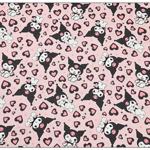 Tela Sanrio Kuromi Tela de algodón de dibujos animados por el medio patio