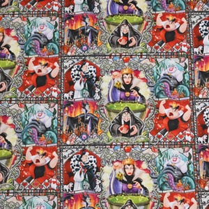 Disney Villains Evil Queen Maleficent Fabric Anime Fabric Cartoon Cotton Fabric By The Half Yard