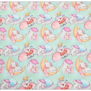 Dumbo Fabric Flying Elephant Timothy Fabric Anime Fabric Cartoon Cotton Fabric By The Half Yard