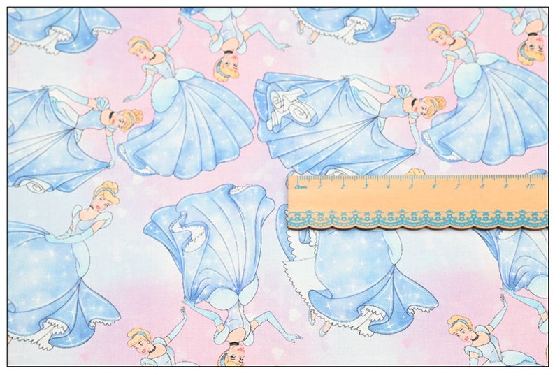 Cinderella Fabric Disney Princess Fabric Cartoon Cotton Fabric by the ...