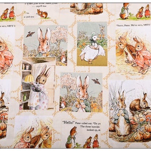 Vintage Beatrix Potter Fabric Peter Rabbit Fabric Cartoon Cotton Fabric By The Half Yard
