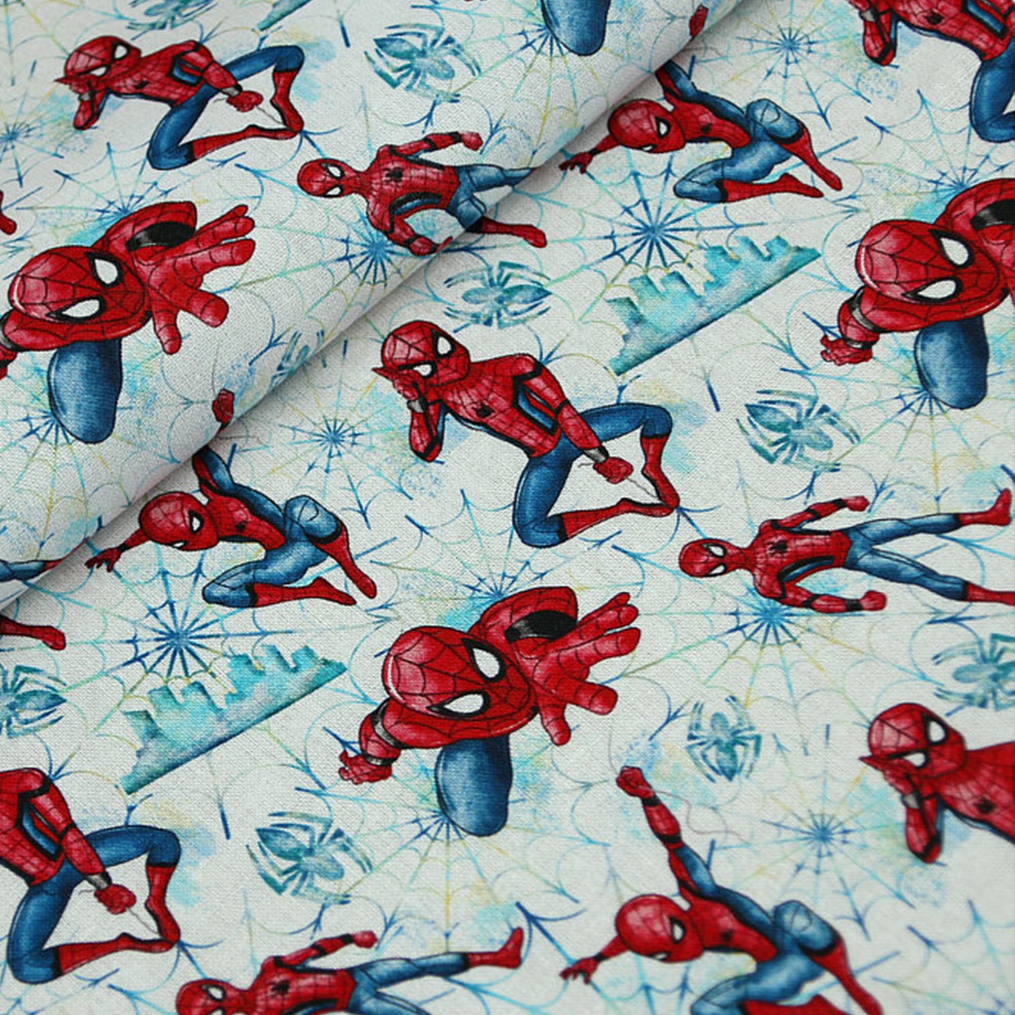Spiderman Fabric Cartoon Cotton Fabric By The Half Yard