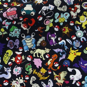 Pokemon Pocket Monster Fabric Pikachu Fabric Japanese Anime Fabric Cartoon Cotton Fabric By The Half Yard