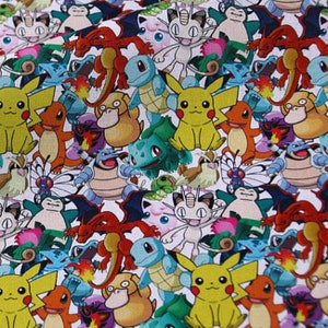 Pokemon Pocket Monster Fabric Pikachu Fabric Japanese Anime Fabric Cartoon Cotton Fabric By The Half Yard