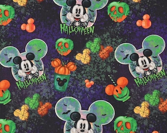 Halloween Mickey Fabric Minnie Mouse Fabric Mickey Mouse Fabric Anime Fabric Cartoon Cotton Fabric By The Half Yard