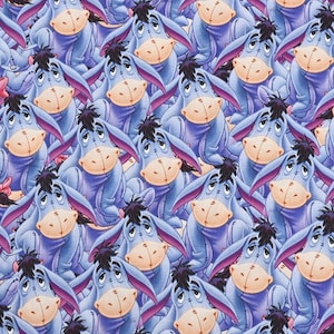 Winnie The Pooh Fabric 100% Cotton Fabric Fat Quarter Tumbler Cut Eeyore  Tigger Piglet Roo Baby Babies Fabric