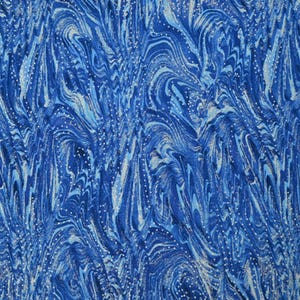 Blue Marble Textured Fabric Shimmery Blue Artistic Fabric Cartoon Cotton Fabric By The Half Yard