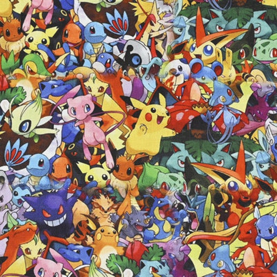 Pokemon Pocket Monster Fabric Pikachu Fabric Japanese Anime Fabric Cartoon Cotton Fabric By The Half Yard