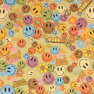 Smiley Face Fabric Cartoon Cotton Fabric By The Half Yard