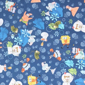 SpongeBob SquarePants Fabric SpongeBob Patrick Fabric Anime Fabric Cartoon Cotton Fabric By The Half Yard