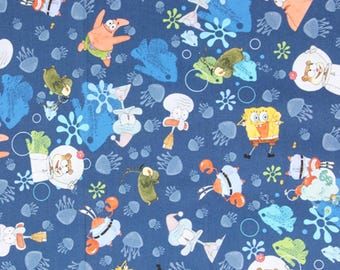 SpongeBob SquarePants Fabric SpongeBob Patrick Fabric Anime Fabric Cartoon Cotton Fabric By The Half Yard