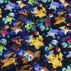 Pokemon Pocket Monster Fabric Pikachu Fabric Japanese Anime Fabric Cartoon Cotton Fabric By The Half Yard