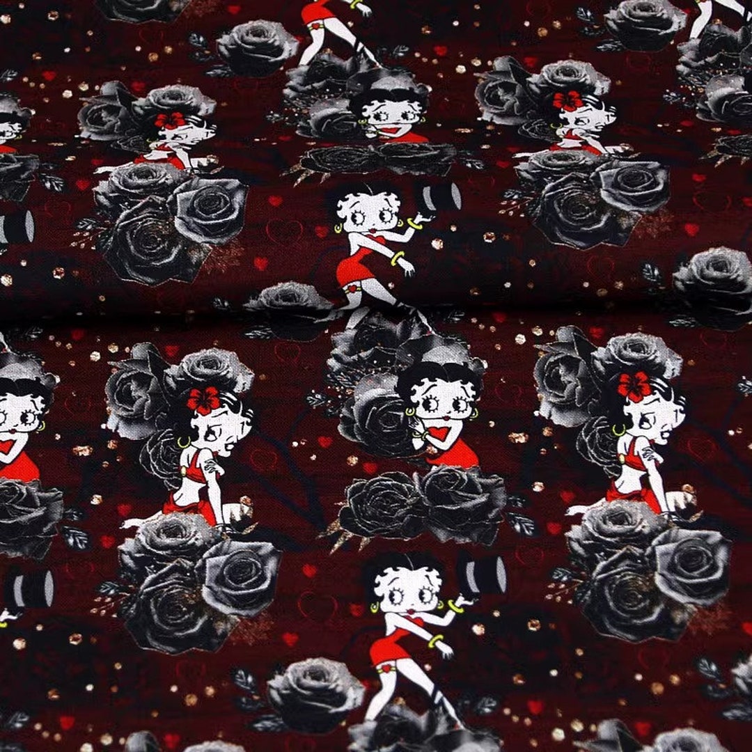 Betty Boop Fabric Retro Vintage Comic Fabric Cartoon Cotton Fabric by ...
