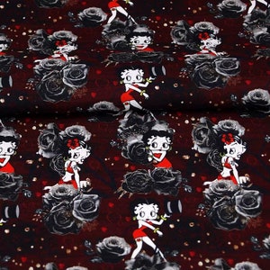 Betty Boop Fabric Retro Vintage Comic Fabric Cartoon Cotton Fabric By The Half Yard