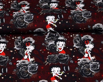 Betty Boop Fabric Retro Vintage Comic Fabric Cartoon Cotton Fabric By The Half Yard