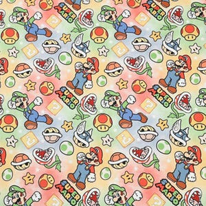 Tkanina Super Mario Mario i Luigi Princess Peach King Koopa Tkanina bawełniana w stylu kreskówki na pół jarda