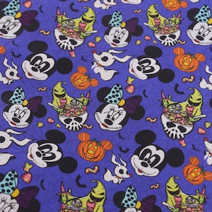 Halloween Mickey Fabric Minnie Mouse Fabric Mickey Mouse Fabric Anime Fabric Cartoon Cotton Fabric By The Half Yard