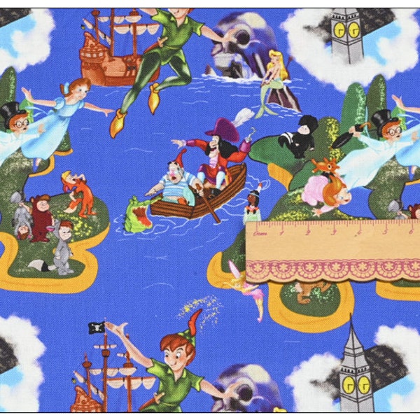 Clochette de Disney tissu fée Peter Pan tissu Anime tissu dessin animé coton tissu par la demi-cour