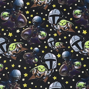 Baby Yoda Fabric Star Wars Fabric The Mandalorian Fabric Cartoon Cotton Fabric By The Half Yard